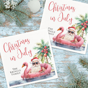 Guardanapo De Papel Natal de Praia em Julho