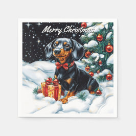 Guardanapo De Papel Natal de Tan Dachshund