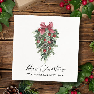 Guardanapo De Papel Natal de Tinta de Caligrafia Elegante
