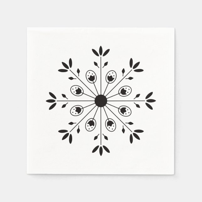 Guardanapo De Papel Natal do Floco de Neve Moderno Elegante (Frente)