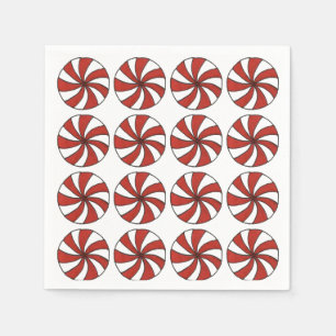 Guardanapo De Papel Natal do Peppermint Swirl Candy Holiday Mint