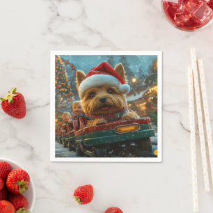 Guardanapo De Papel Natal do Rolador de Cachorros Terrier australiano