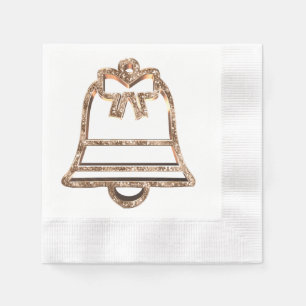 Guardanapo De Papel Natal Dourado Bell dos diamantes do falso elegante