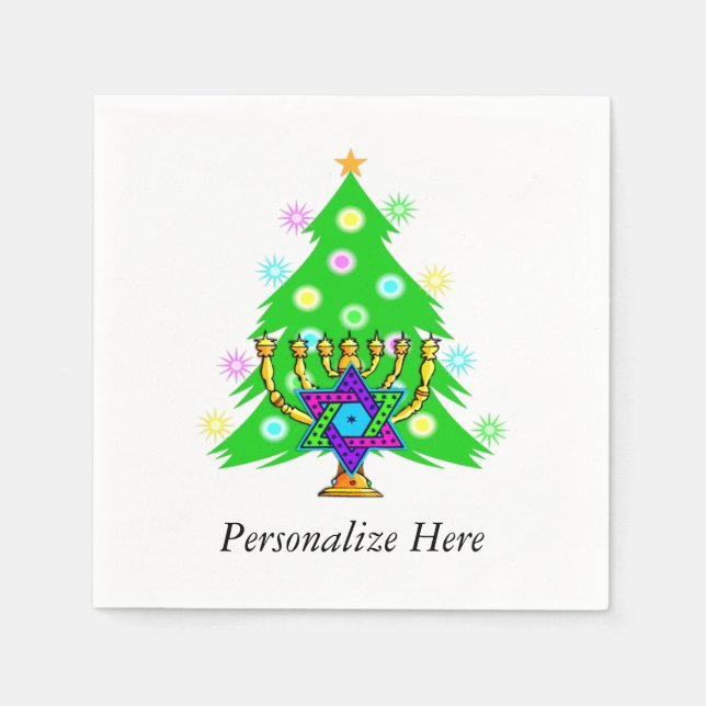 Guardanapo De Papel Natal e Hanukkah (Frente)