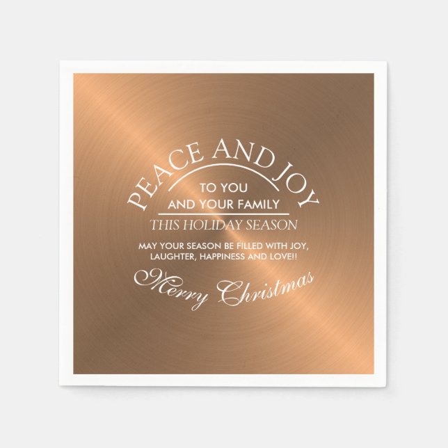 Guardanapo De Papel Natal Elegante Rosa Dourado (Frente)