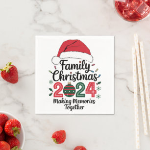 Guardanapo De Papel Natal em Família 2024 Criando Memórias Juntos