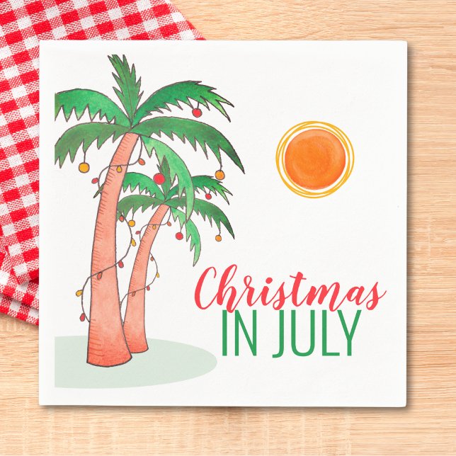 Guardanapo De Papel Natal em julho CHURRASCO Palm Trees (Criador carregado)