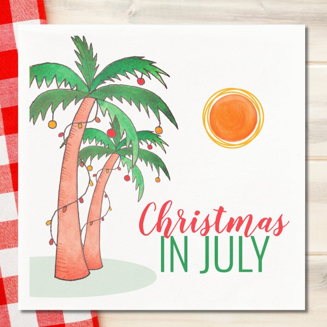 Guardanapo De Papel Natal em julho CHURRASCO Palm Trees (Criador carregado)