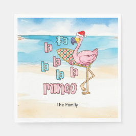 Guardanapo De Papel Natal em julho com SANTA CLAUS Flamingo