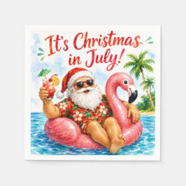 Guardanapo De Papel Natal Em Julho Papai Noel Flamingo Havaiano Divers