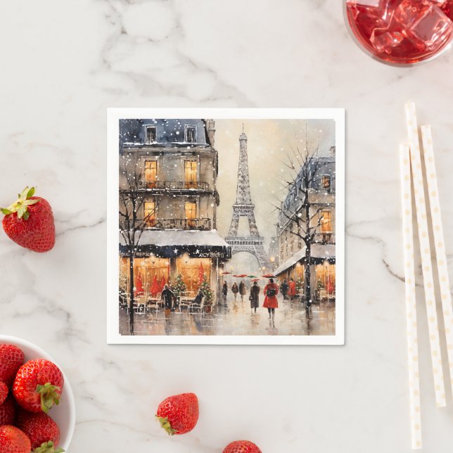 Guardanapo De Papel Natal em Paris,  (Insitu)