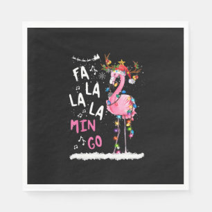 Guardanapo De Papel Natal - Fa-La-La-Mingo Flamingo Com Natal