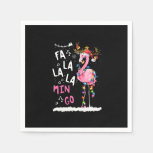 Guardanapo De Papel Natal - Fa-La-La-Mingo Flamingo Com Natal