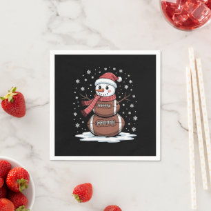Guardanapo De Papel Natal Futebol Americano Boneco de Neve Xmas Esport