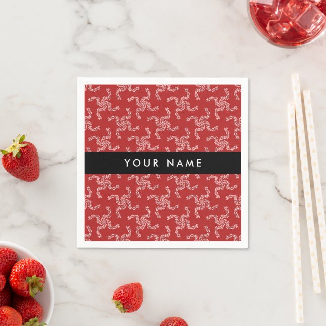 Guardanapo De Papel Natal Garland, Red, Seu nome, Personalize (Insitu)