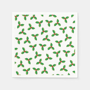 Guardanapo De Papel Natal Holly Pattern