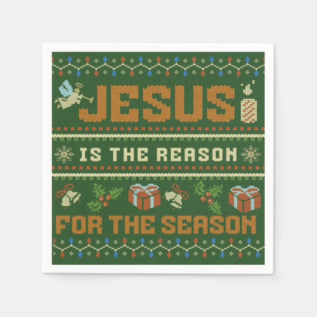 Guardanapo De Papel Natal Jesus É A Razão Da Temporada (Frente)