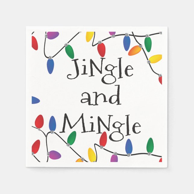 Guardanapo De Papel Natal Jingle Lights Coctail Party Napkins (Frente)