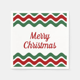 Guardanapo De Papel Natal Listras Vermelhas Verdes Elegantes