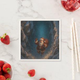 Guardanapo De Papel Natal Mágico Papai Noel no Canyon Nevado