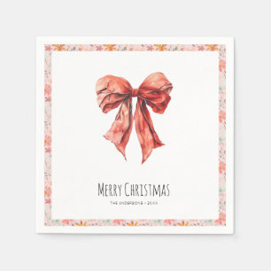 Guardanapo De Papel Natal Minimalista do Arco Vermelho Elegante