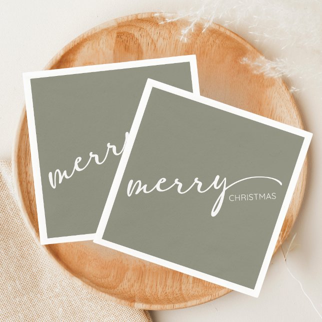 Guardanapo De Papel Natal Moderno (Modern Merry Christmas Holiday Napkin)