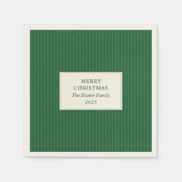 Guardanapo De Papel Natal Moderno Minimalista Férias Listras Verdes