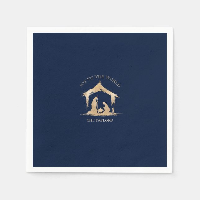 Guardanapo De Papel Natal moderno Natividade religiosa Mary & Joseph (Frente)