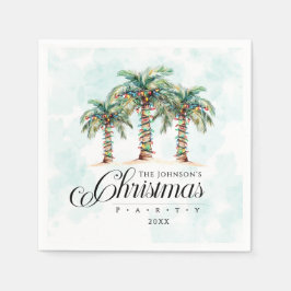 Guardanapo De Papel Natal na Praia da Palmeira Tropical