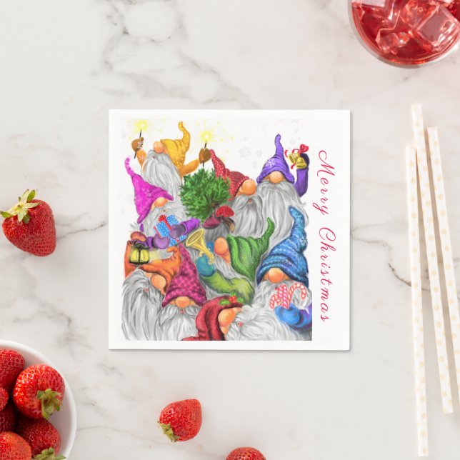 Guardanapo De Papel Natal Napkins com Festa Gnomo (Insitu)