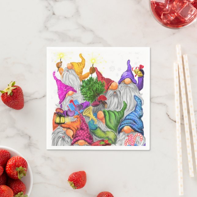 Guardanapo De Papel Natal Napkins Feliz Festa dos Gnomos (Insitu)