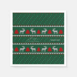 Guardanapo De Papel Natal no Inverno,Árvore de Pinheiro Verde dos Rena