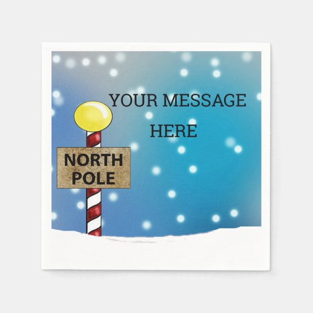Guardanapo De Papel Natal no Polo Norte (Frente)