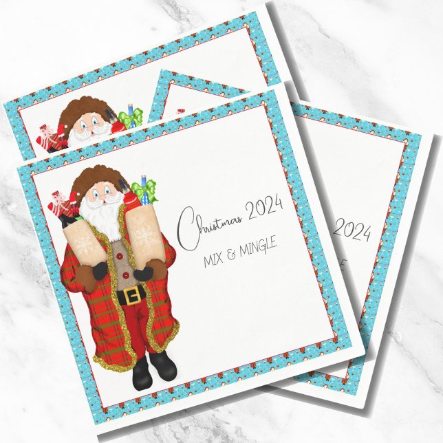 Guardanapo De Papel Natal Papai Noel Trazendo Bebidas  (Criador carregado)