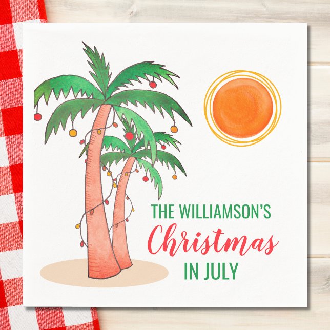 Guardanapo De Papel Natal personalizado em julho Palmeiras (Criador carregado)