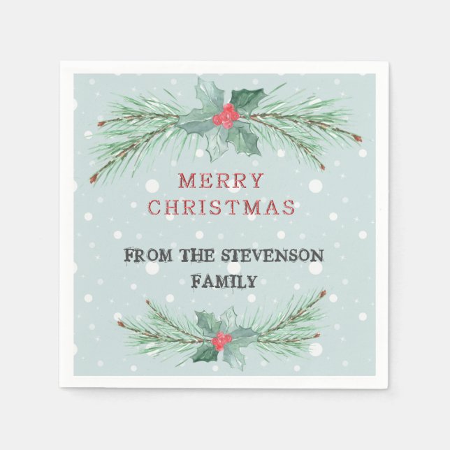 Guardanapo De Papel Natal, Personalizado, Spruce, conterrâneo (Frente)