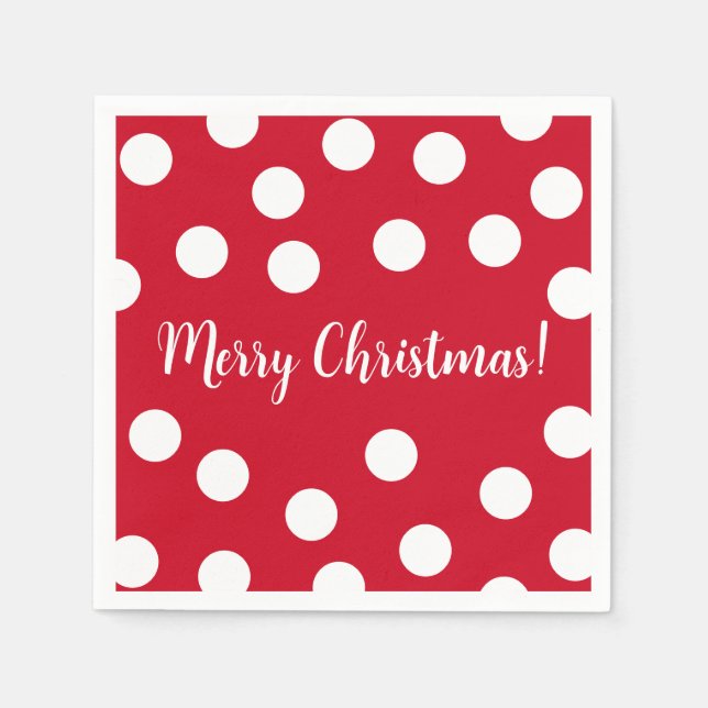 Guardanapo De Papel Natal personalizado vermelho e branco (Frente)