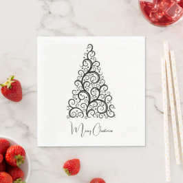 Guardanapo De Papel Natal preto e branco