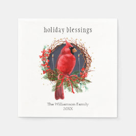 Guardanapo De Papel Natal Red Cardinal Yule Solstice Boho Holiday