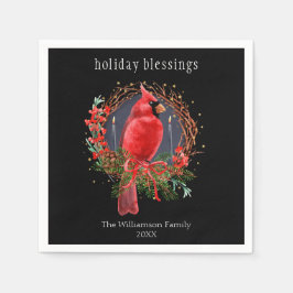 Guardanapo De Papel Natal Red Cardinal Yule Solstice Boho Holiday