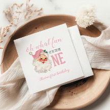 Natal Rosa Papai Noel Primeiro Aniversário