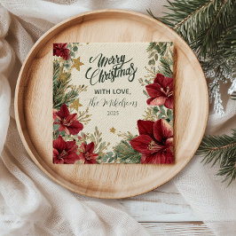 Guardanapo De Papel Natal Rustic Holiday Amaryllis