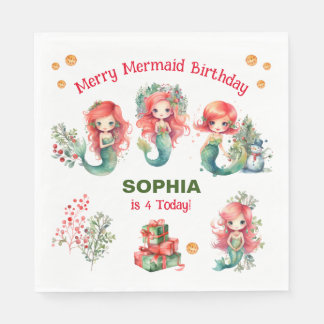 Guardanapo De Papel Natal Sereia Birthday Napkins