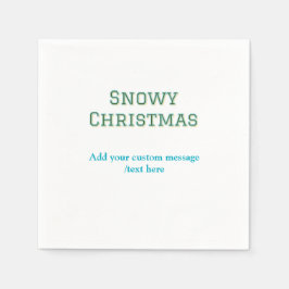 Guardanapo De Papel Natal simples minimal verde feliz