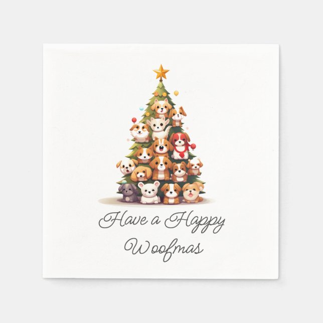 Guardanapo De Papel Natal simples para cães (Frente)