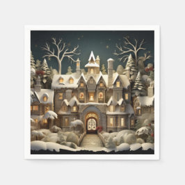 Guardanapo De Papel Natal Snowy Manor Storybook Wonderland