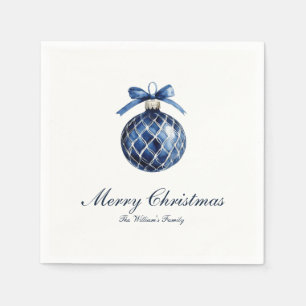 Guardanapo De Papel Natal tradicional do ornamento azul