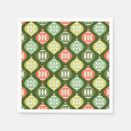 Guardanapo De Papel Natal Vermelho e Verde Meio século Retro