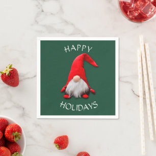 Guardanapo De Papel Natal vermelho engraçado do gnomo