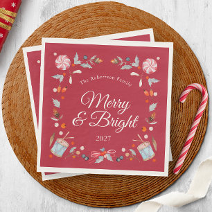 Guardanapo De Papel Natal Vintage Alegre e Brilhante